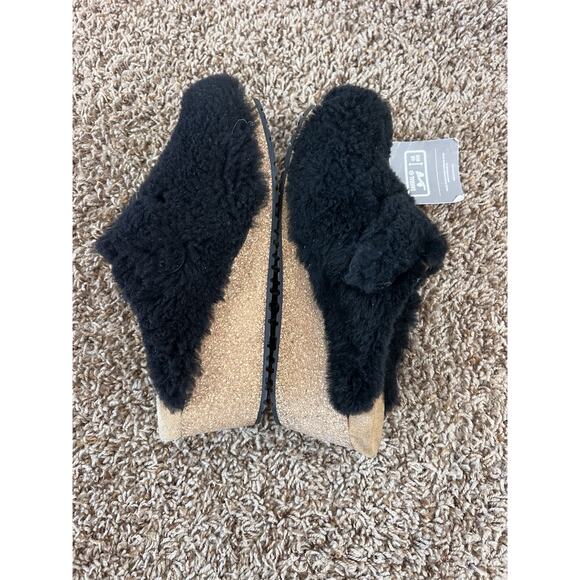 Birkenstock Papillion Black Shearling Cork Wedge Clog Mule EU 38 US 7 Wm’s NWT - Picture 9 of 12